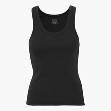 Women Organic Rib Tank Top deep black