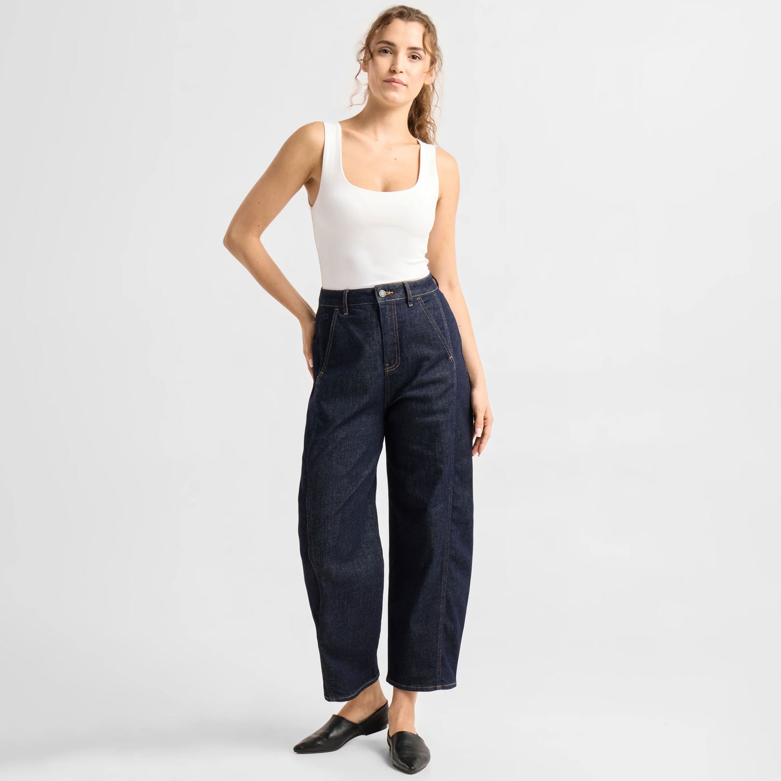 Moondust Soft Denim Wide Barrel Leg Jeans raw blue