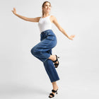 Moondust Soft Denim Wide Barrel Leg Jeans vintage blue