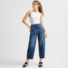 Moondust Soft Denim Wide Barrel Leg Jeans vintage blue