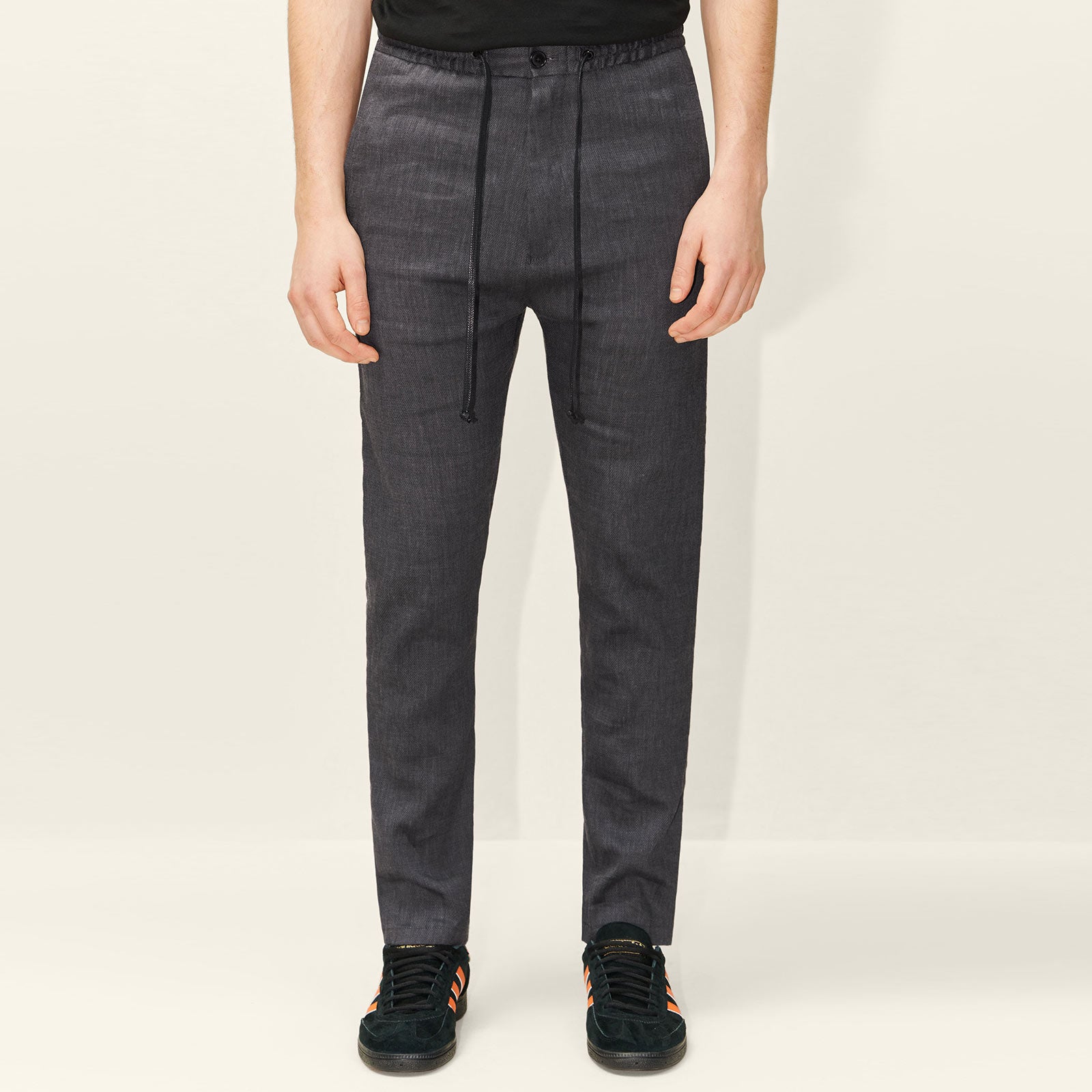 Jeger Linen Pants 138280 dark grey melange