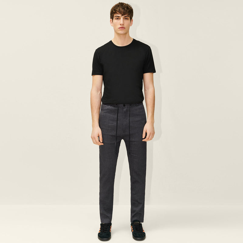 Jeger Linen Pants 138280 dark grey melange