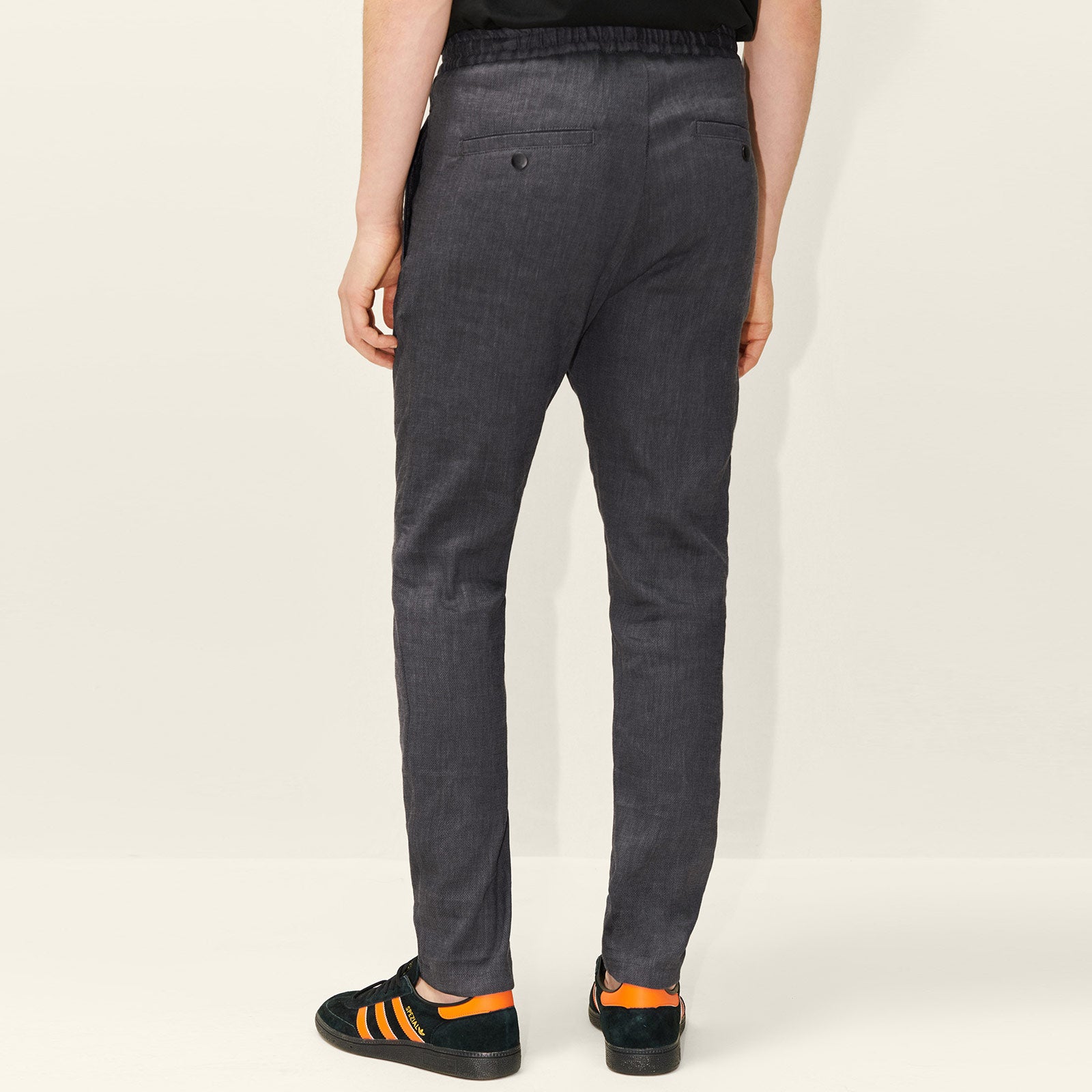 Jeger Linen Pants 138280 dark grey melange