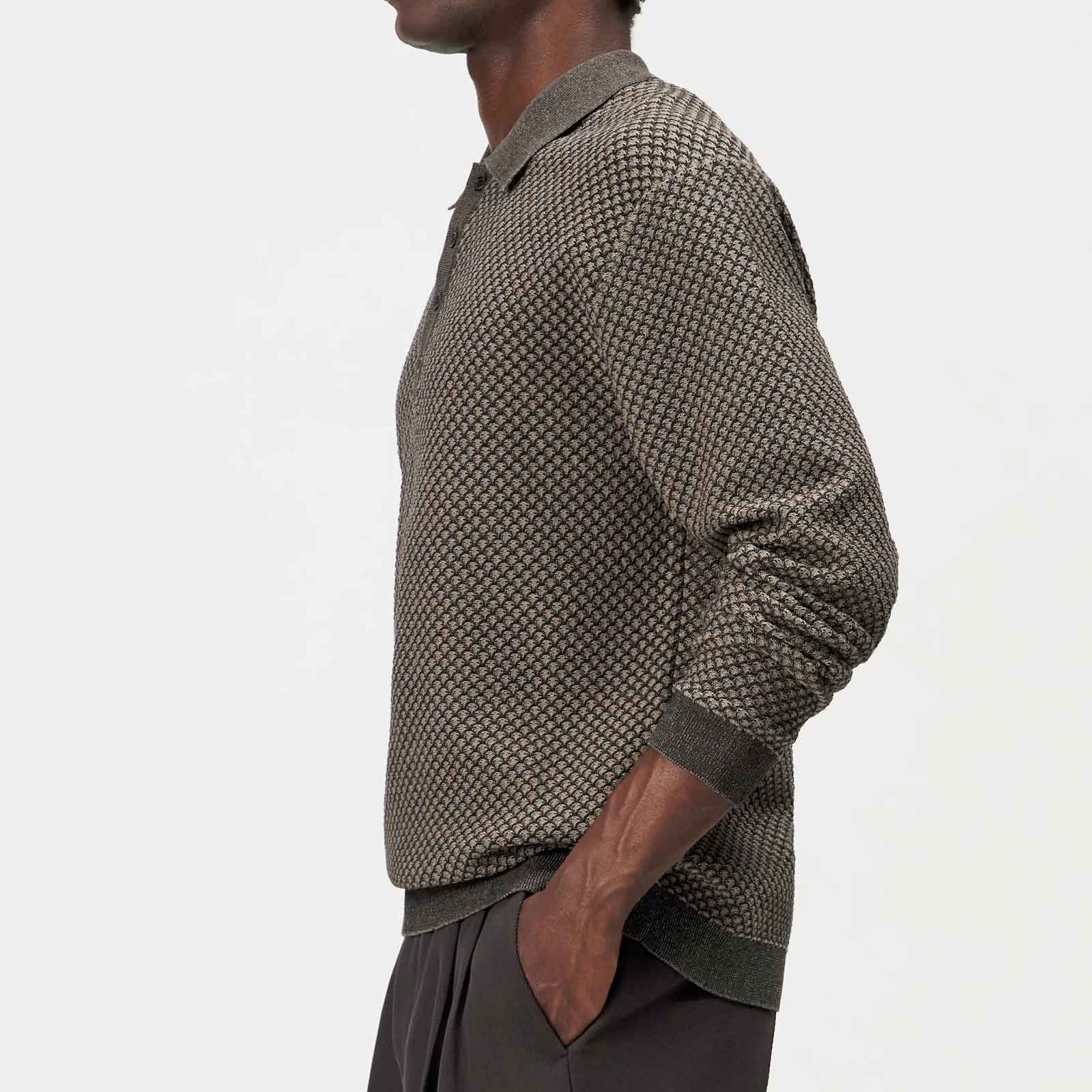 Jonnte L/S Polo 425183 chocolate brown