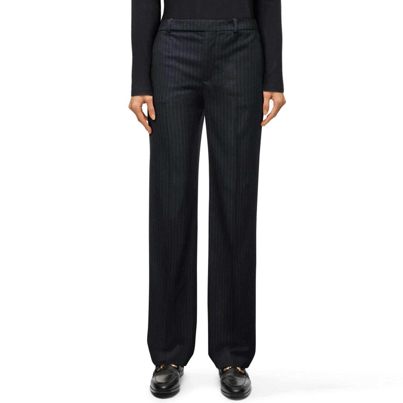 Mean Trousers 142067 black pinstripe