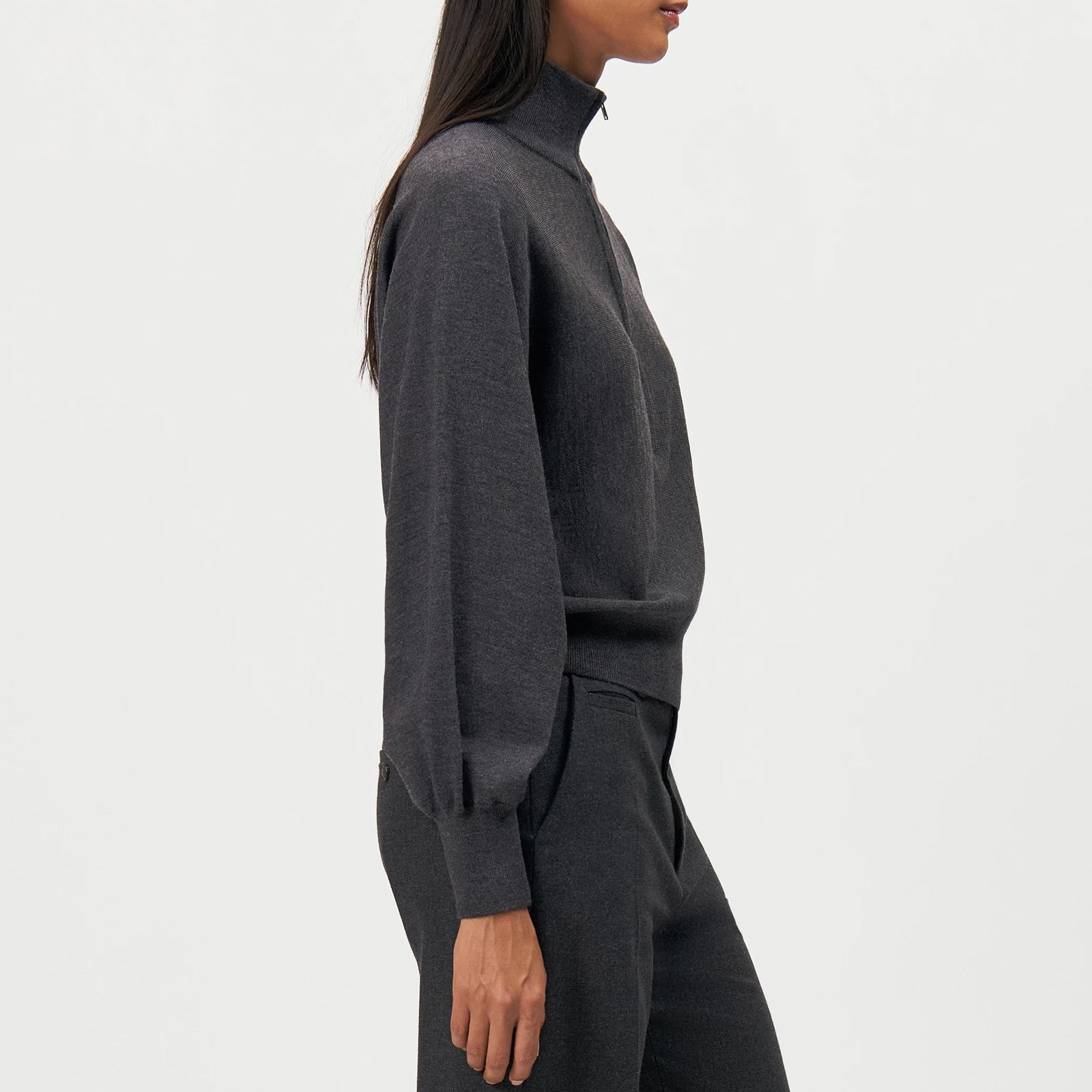 Rickay Cropped Sweater 420002 anthra melange
