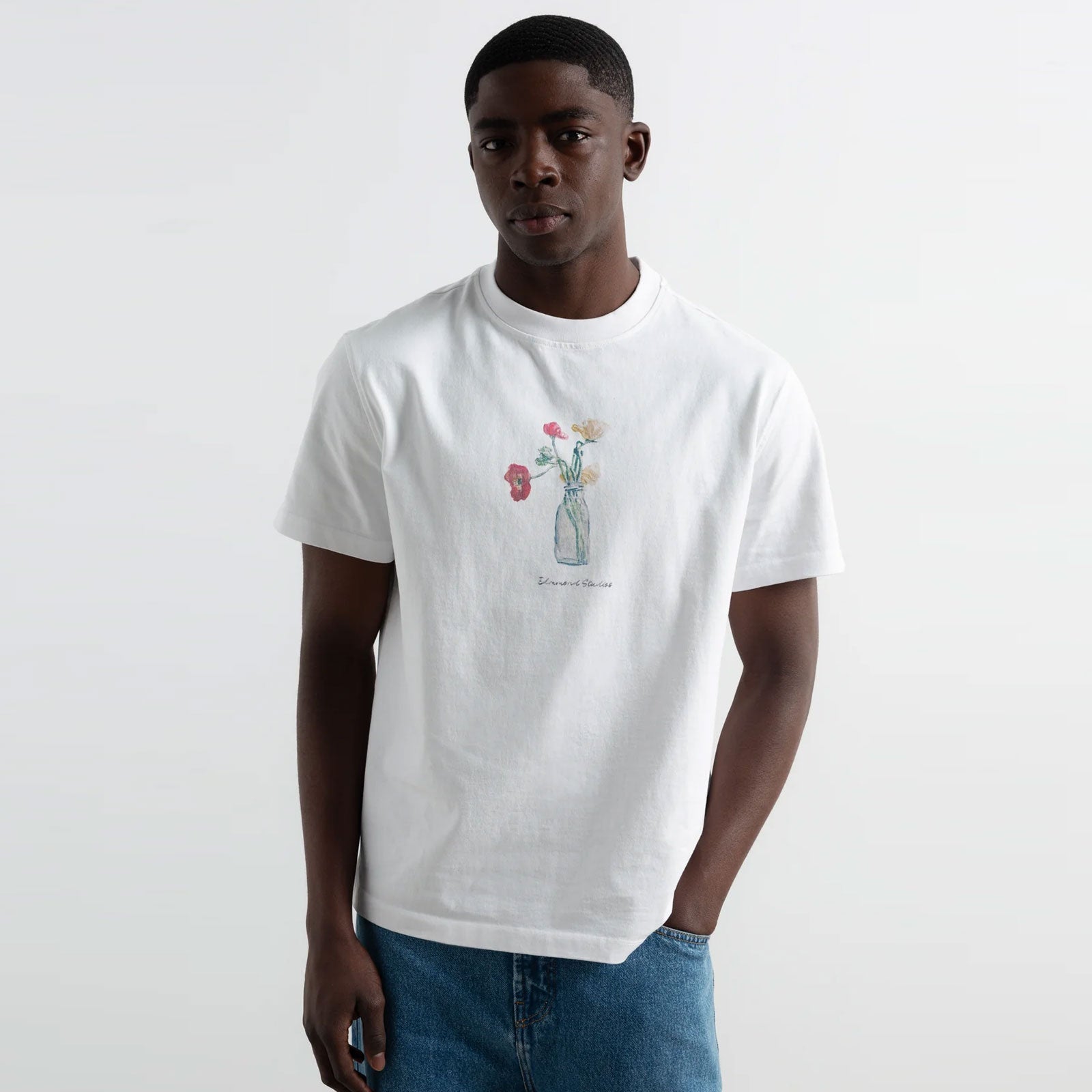 Blooming T-shirt plain white Edmmond Studios