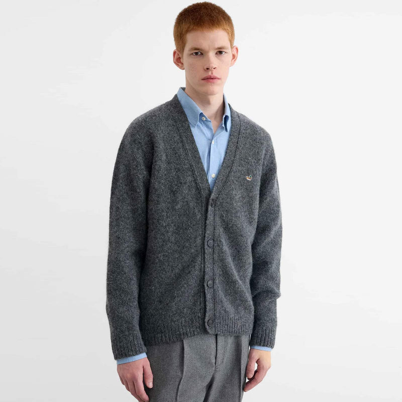 Duck Patch Cardigan plain grey Edmmond Studios