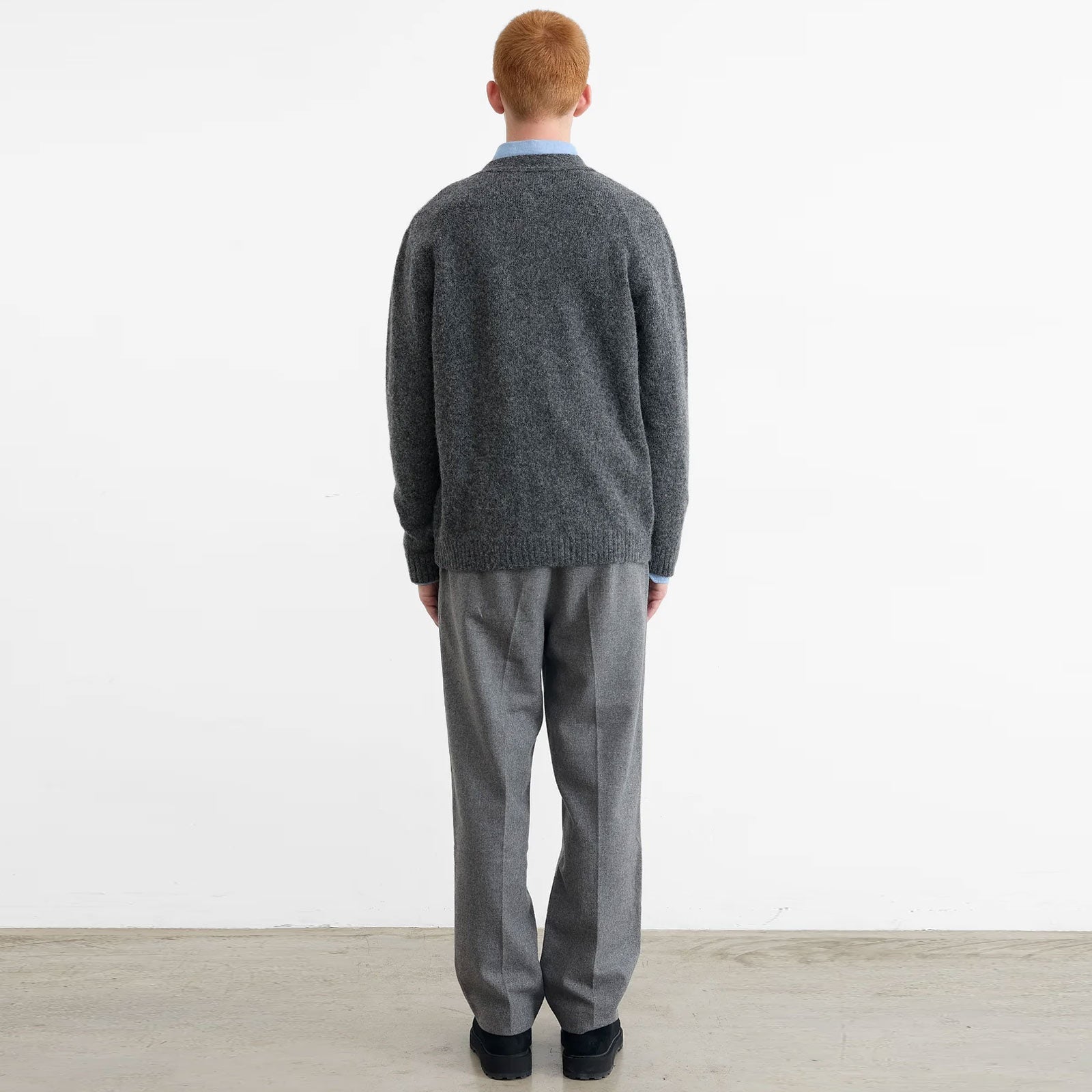 Duck Patch Cardigan plain grey Edmmond Studios