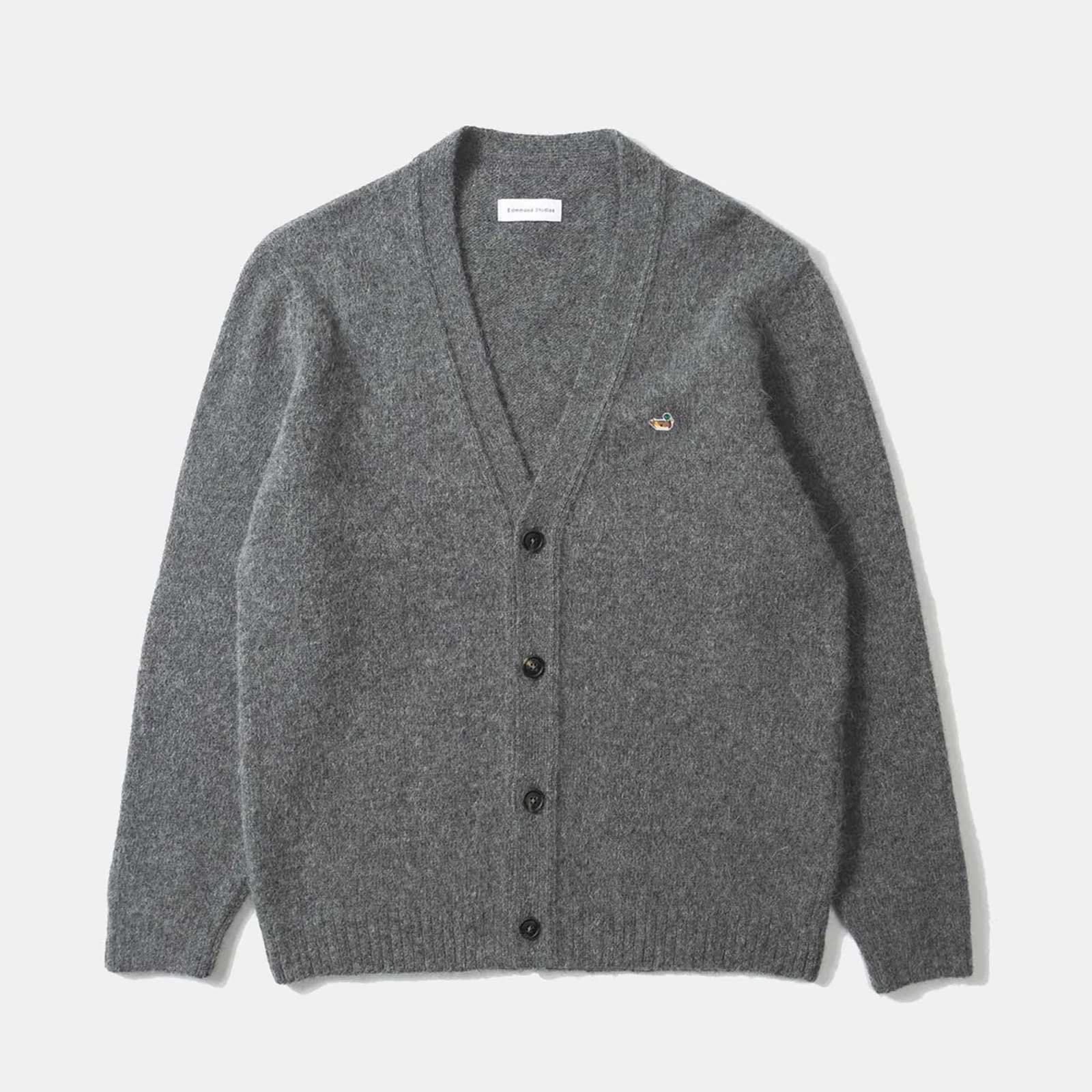 Duck Patch Cardigan plain grey Edmmond Studios
