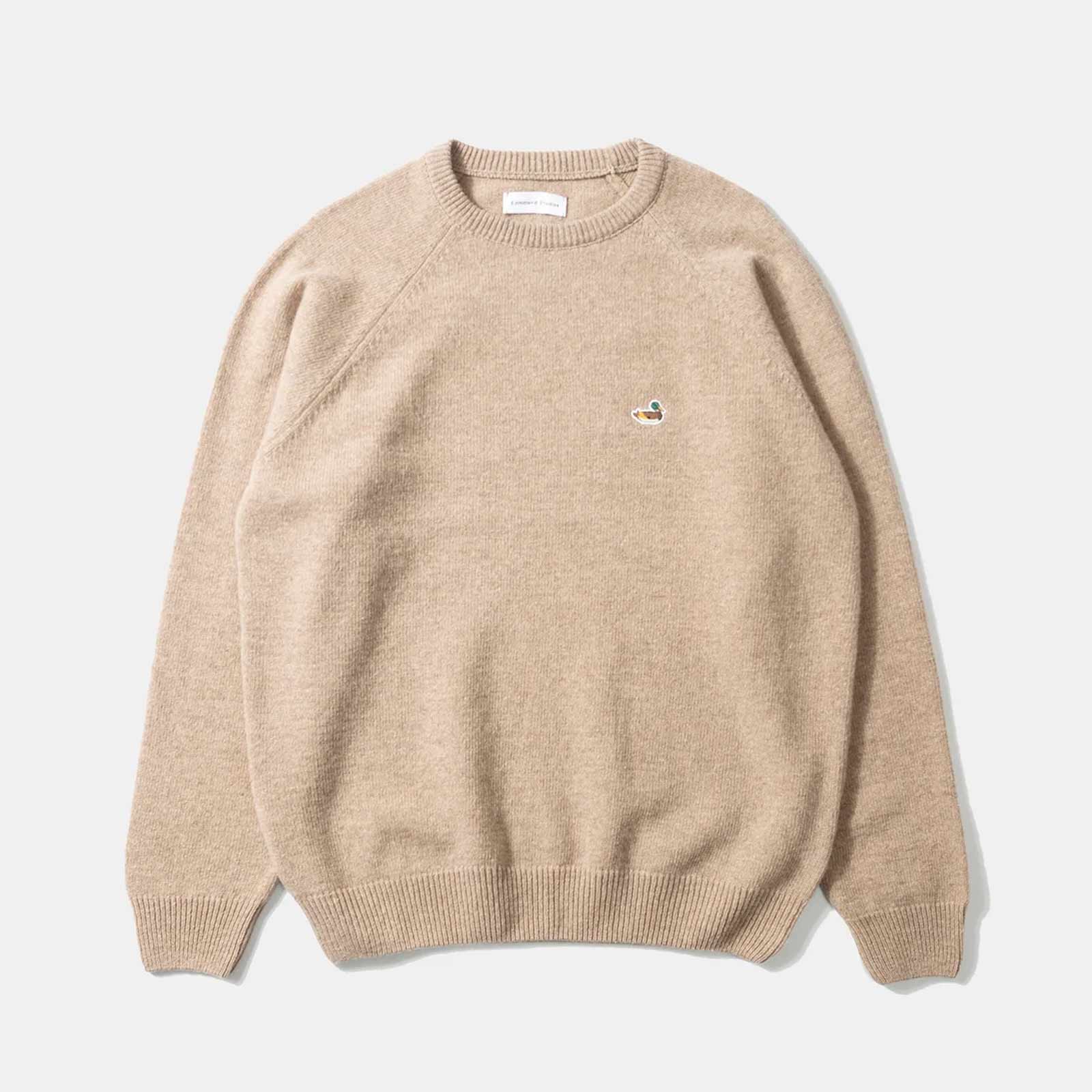 Duck Patch Sweat  jumper plain tan Edmmond Studios