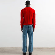 Knitted Polo plain red Edmmond Studios