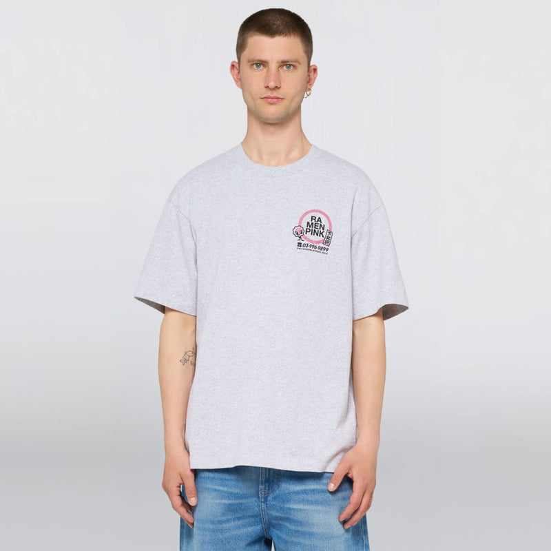 Ramen Pink T-Shirt grey marl Edwin Jeans