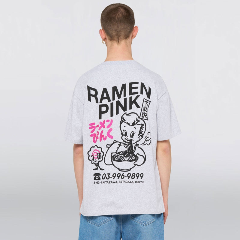 Ramen Pink T-Shirt grey marl Edwin Jeans