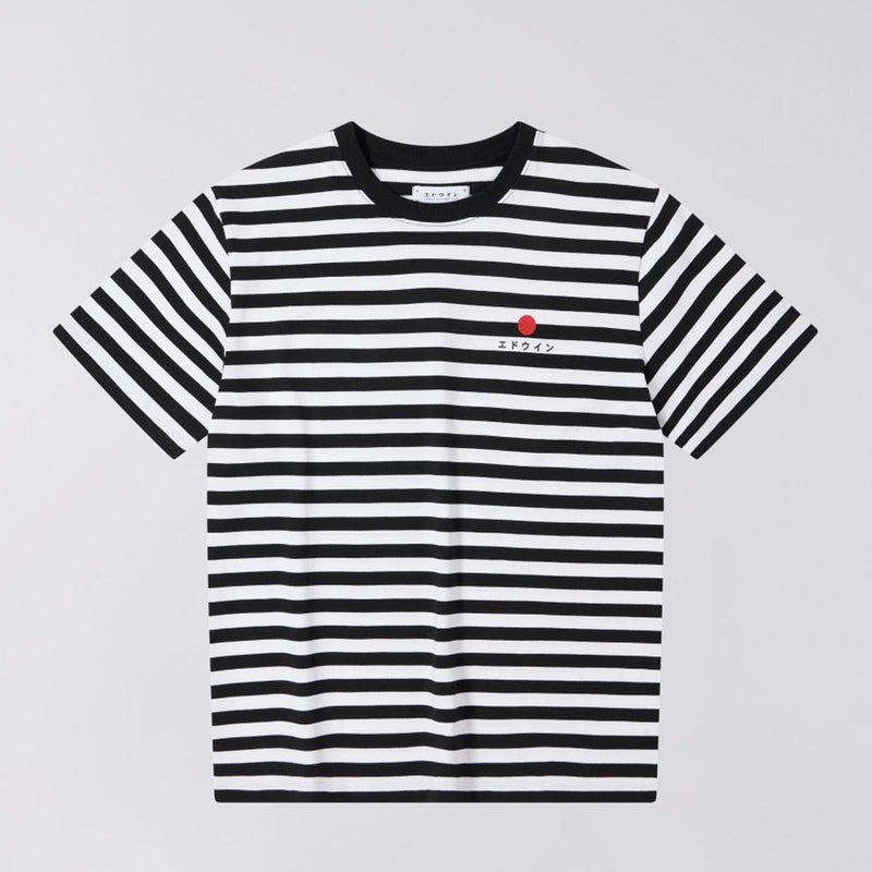 Regular Striped T-Shirt black/off white Edwin Jeans
