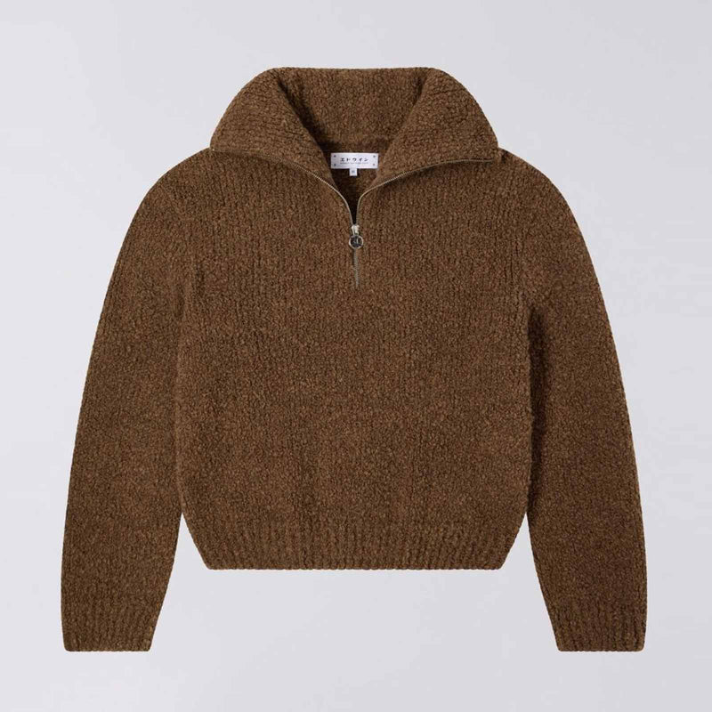 W´ Neva Half Zip Sweater taupe garment washed Edwin Jeans
