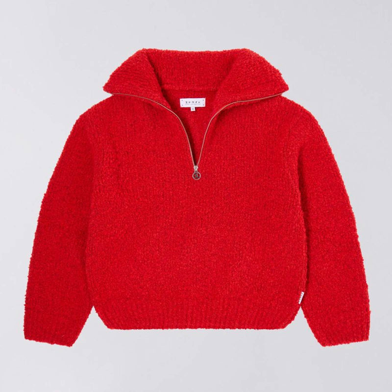 W´ Neva Half Zip Sweater fiery red garment washed Edwin Jeans