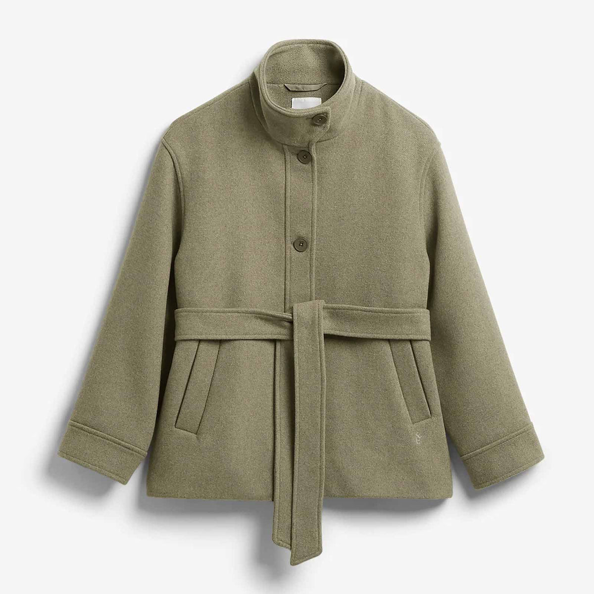 Alendra Wool Coat green melange