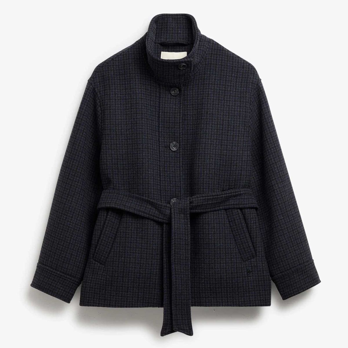 Alendra Wool Coat grey check