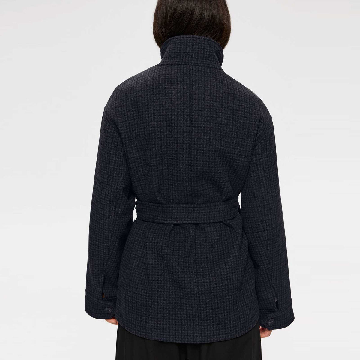 Alendra Wool Coat grey check