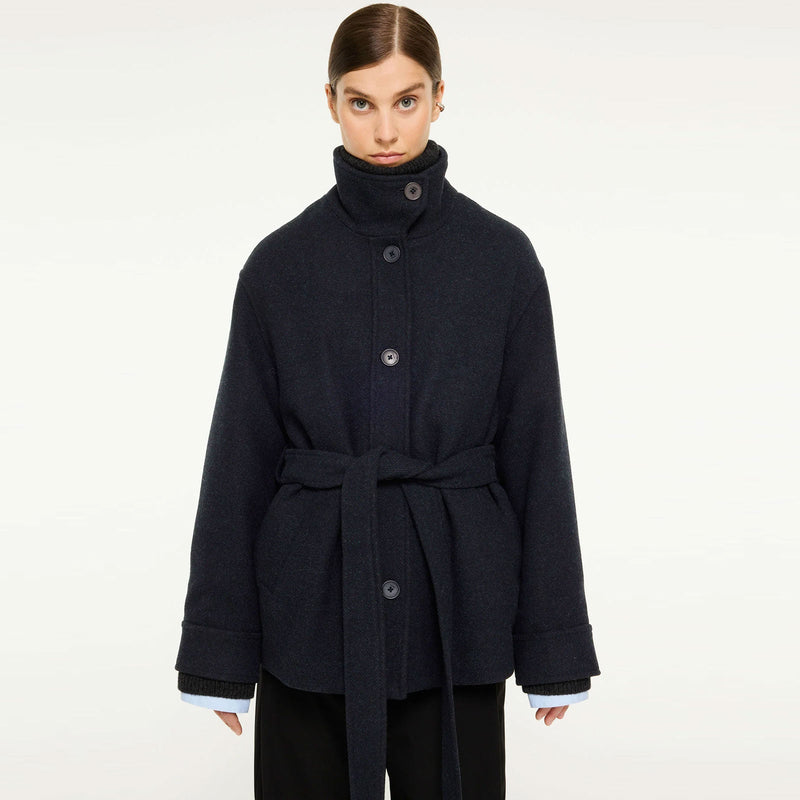 Alendra Wool Coat navy melange Elvine