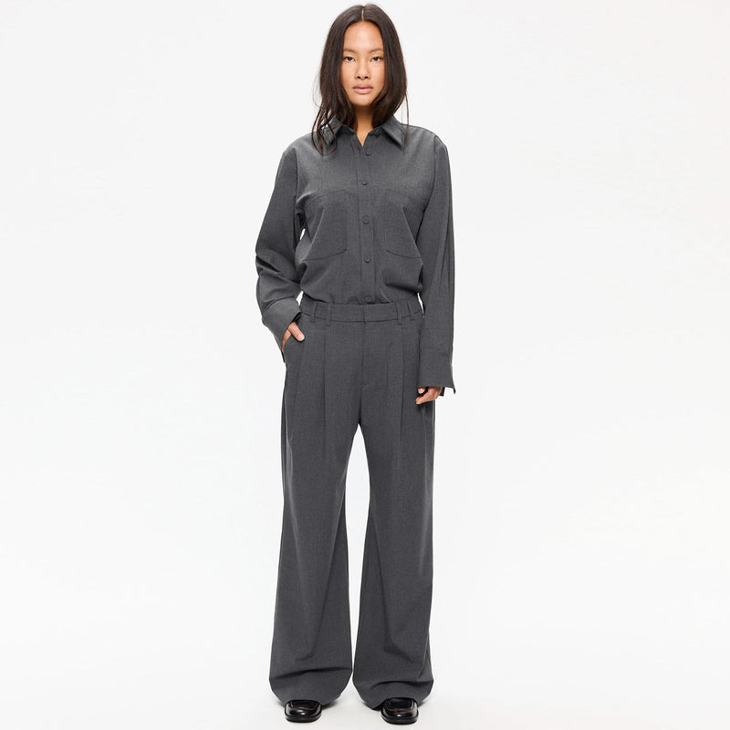 Dilay Herringbone Trousers mid grey mel