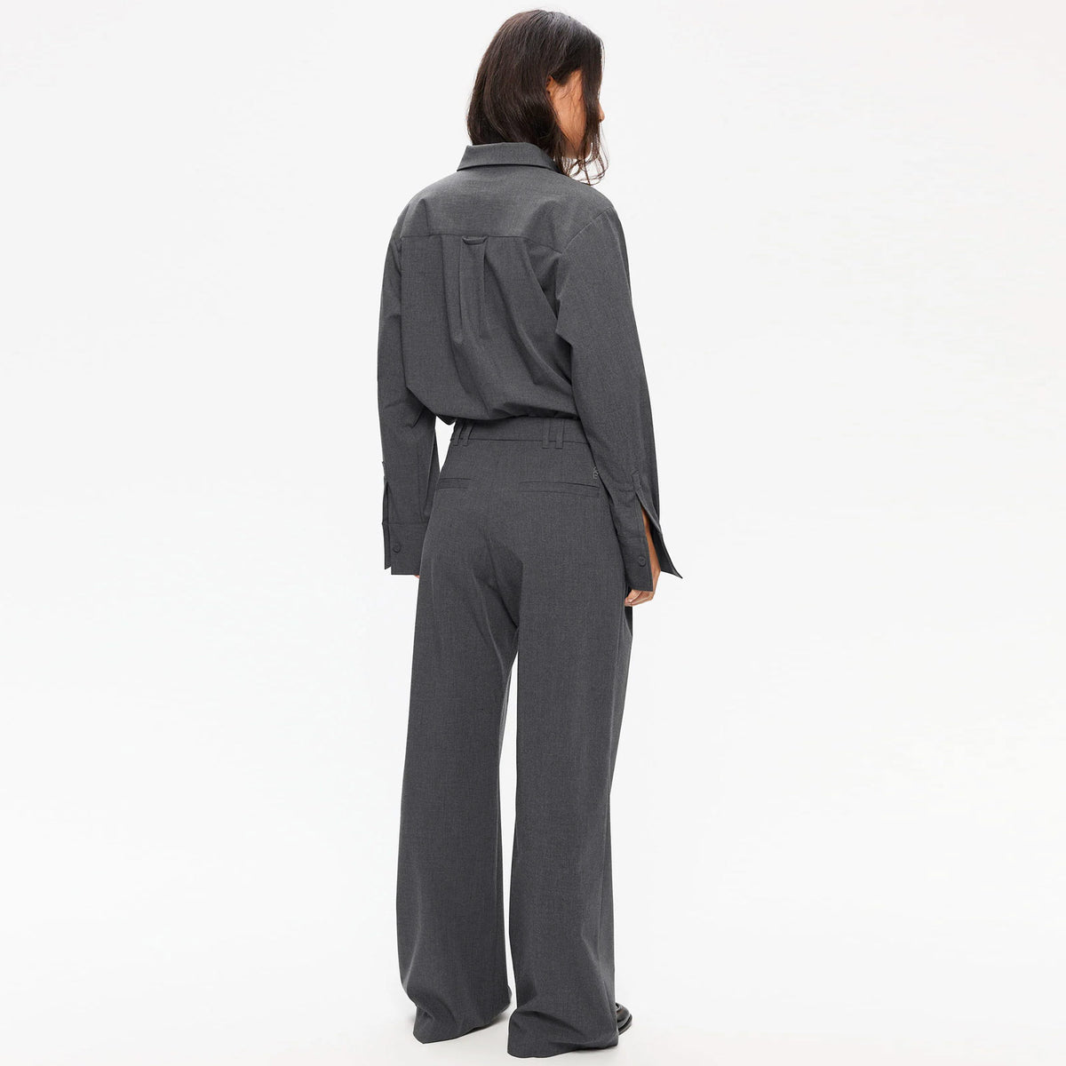 Dilay Herringbone Trousers mid grey mel