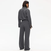 Dilay Herringbone Trousers mid grey mel