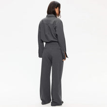 Dilay Herringbone Trousers mid grey mel
