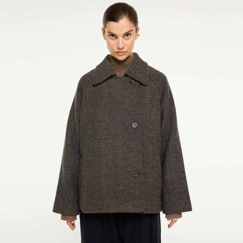 Erijana Wool Coat salt & pepper Elvine