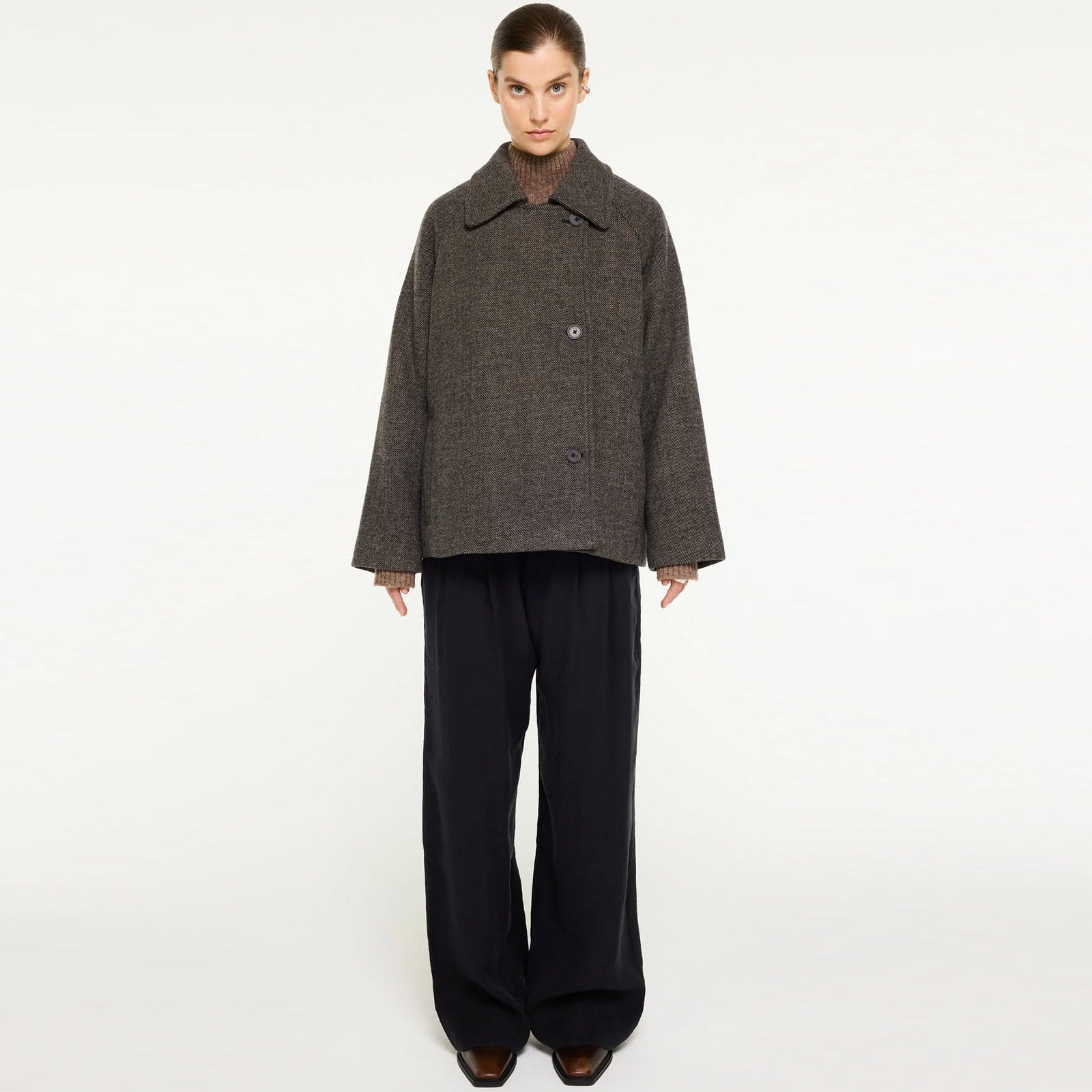 Erijana Wool Coat salt & pepper Elvine