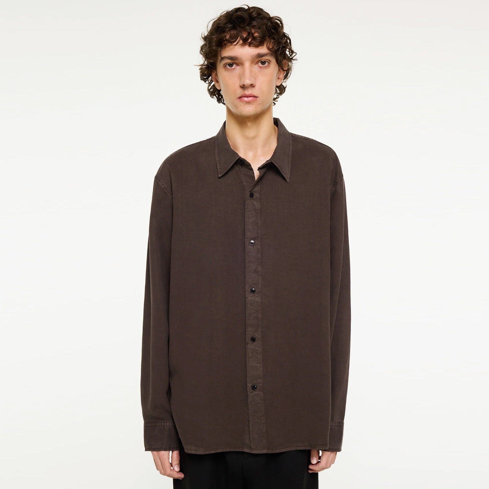 Ossian Tencel Shirt dark coffee Elvine