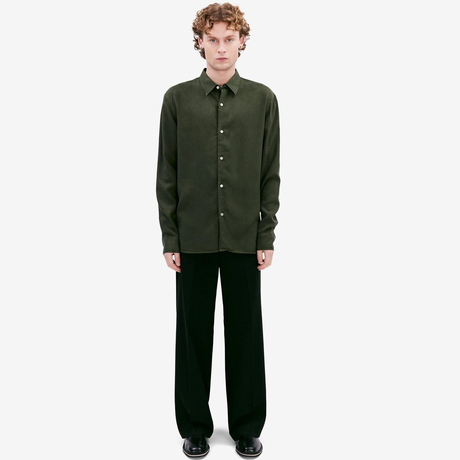 Ossian Tencel Shirt shelter green Elvine