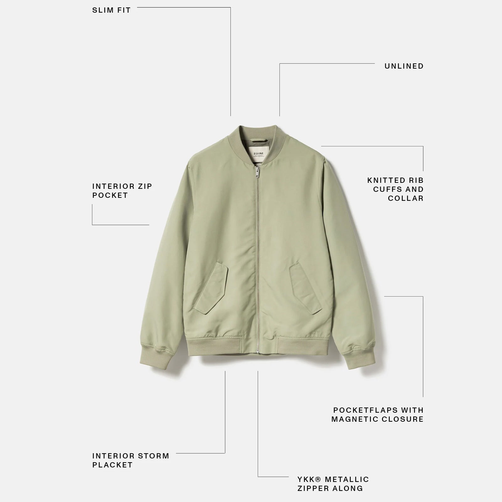 Rex Jacket silver green Elvine