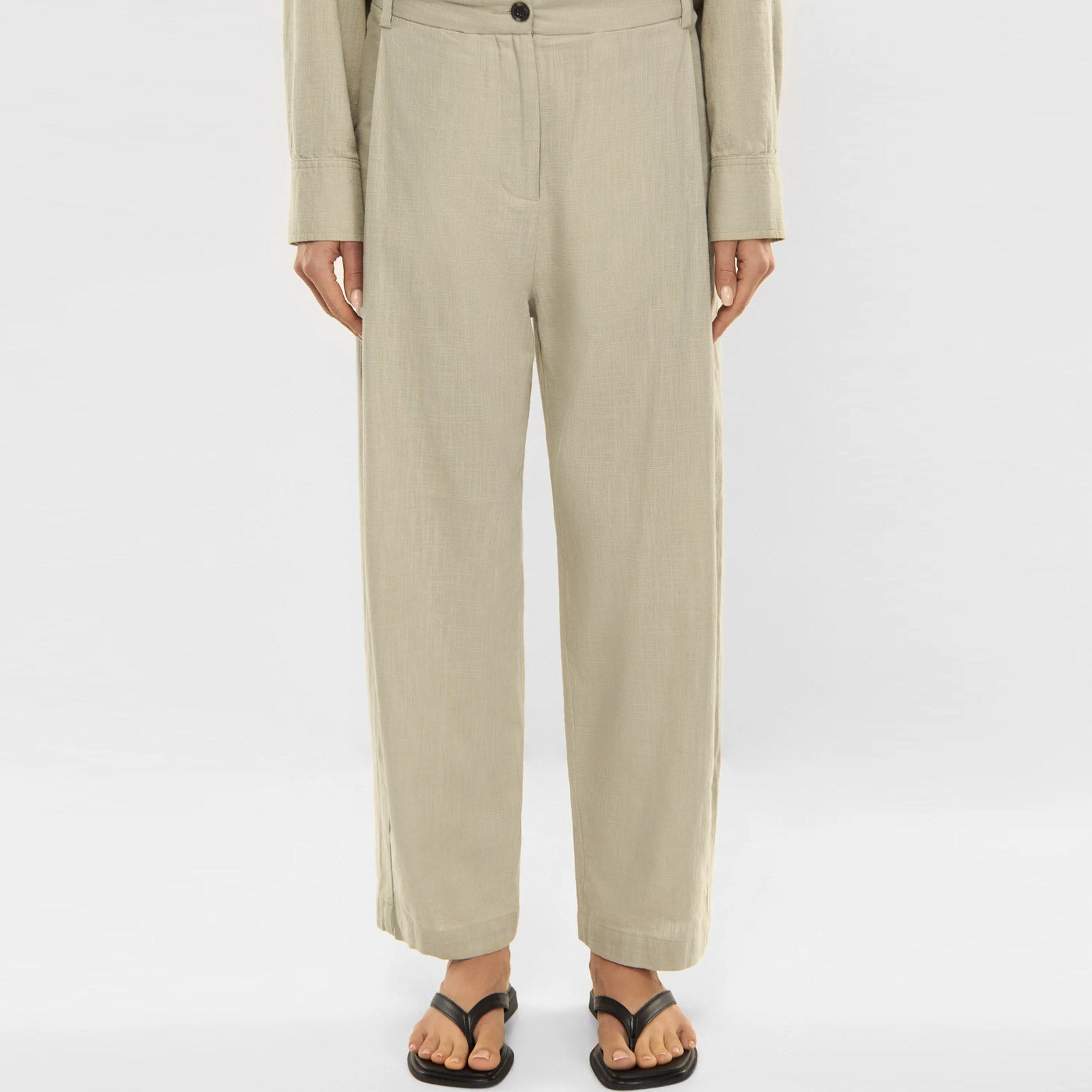 Sandi Textured Weave Pants stone green Elvine