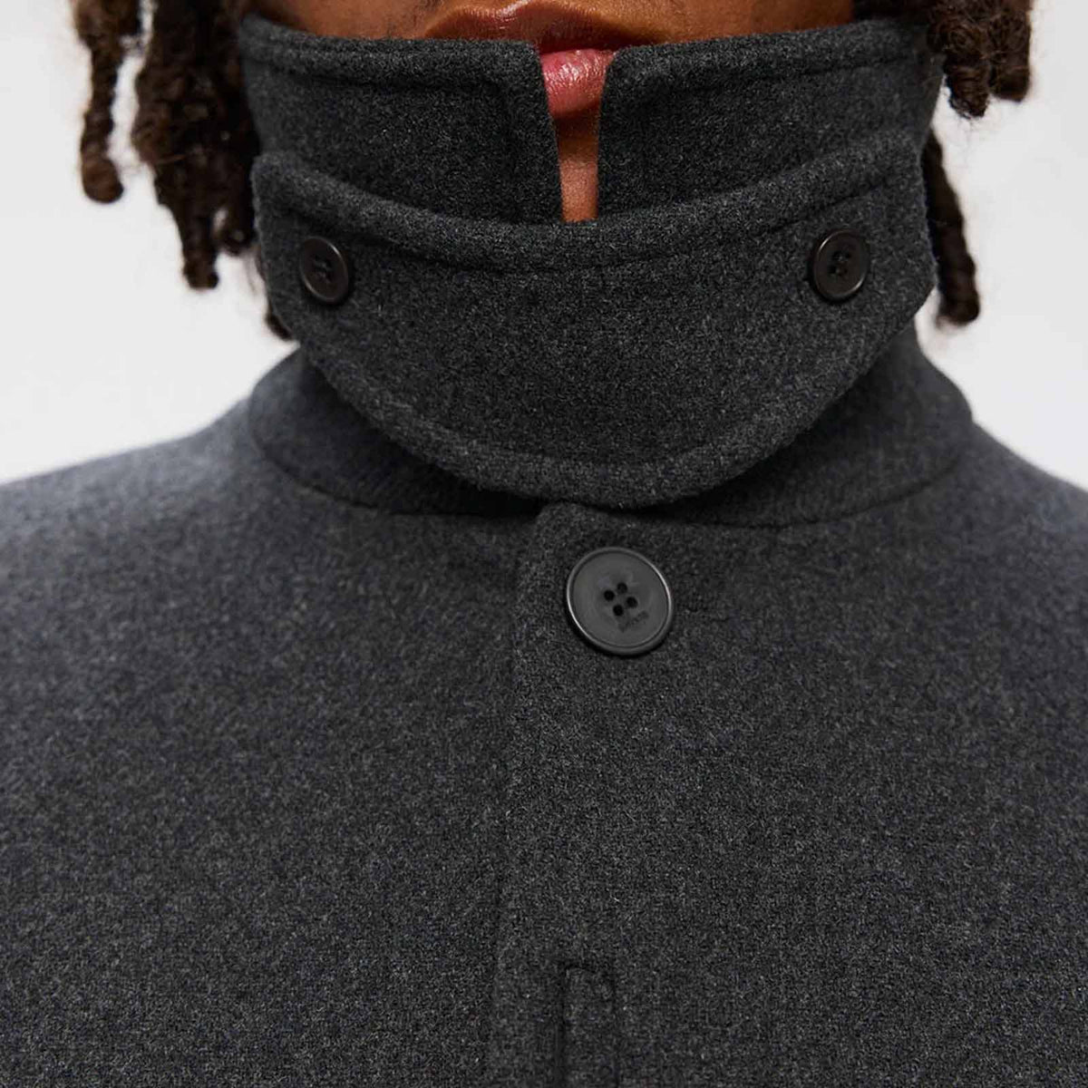 Yonatan Wool Coat dark grey mel