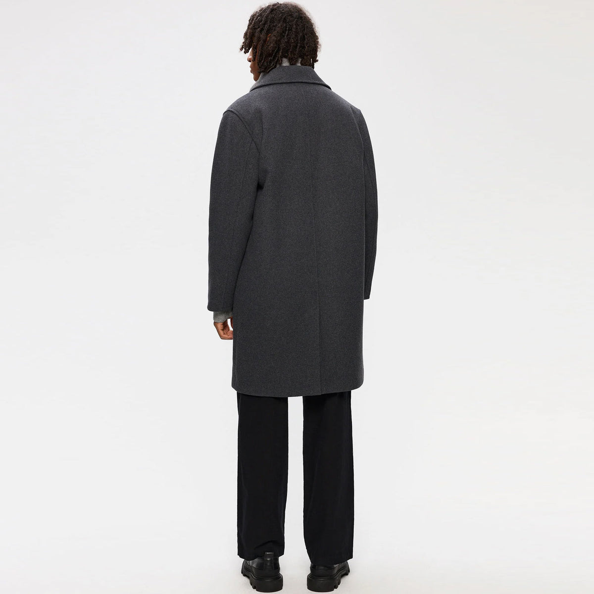 Yonatan Wool Coat dark grey mel
