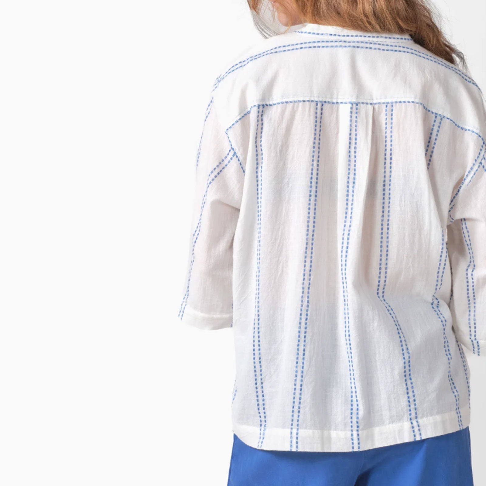 Mary Shirt white/surf blue Klitmøller Collective