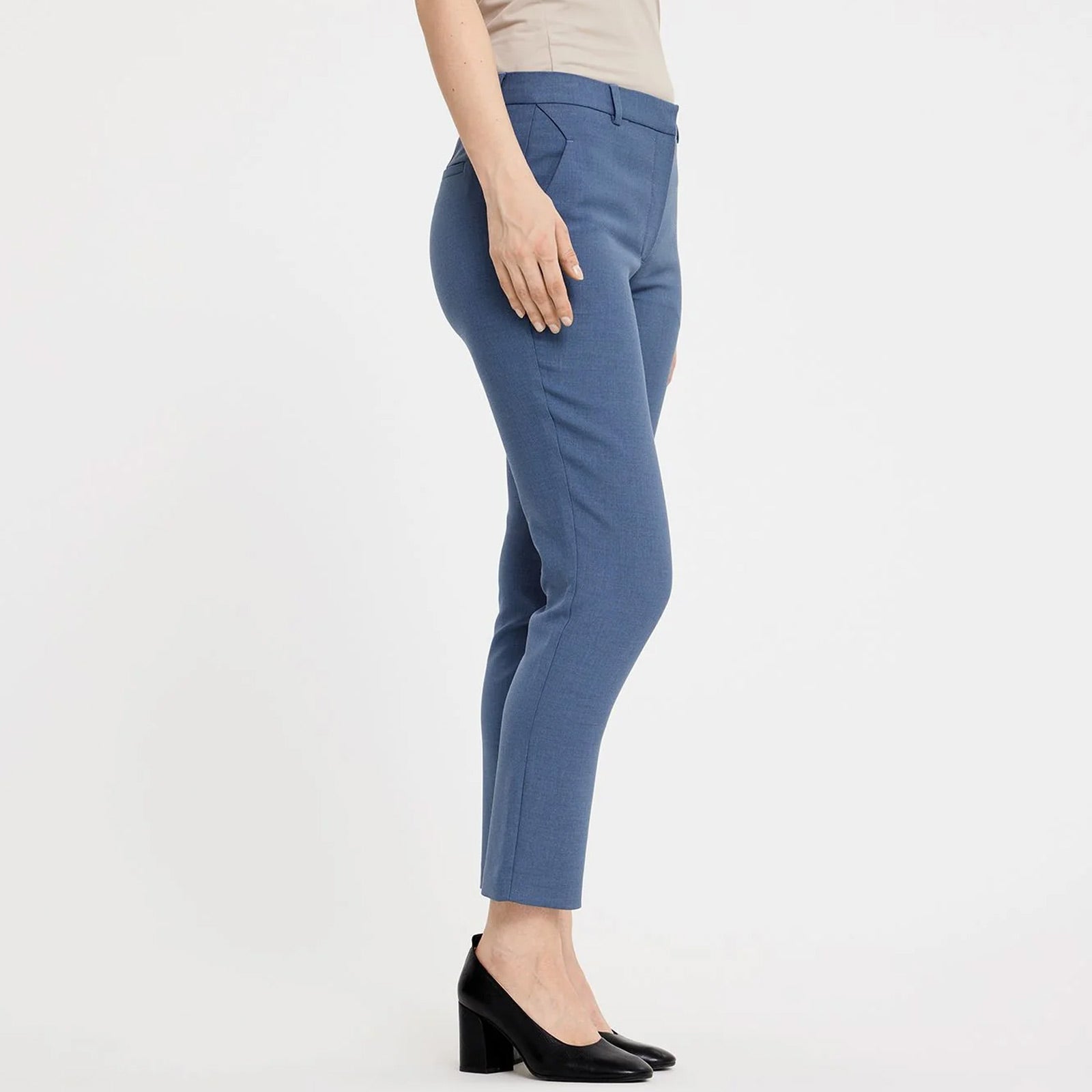 KylieFV Crop Trousers 085 blue mist melange