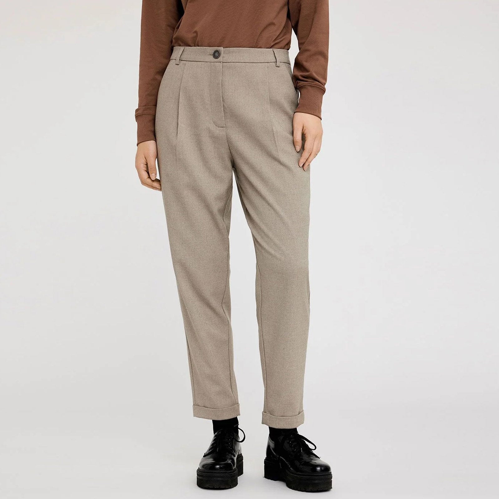 MalouFV 438 Trousers dark sand melange