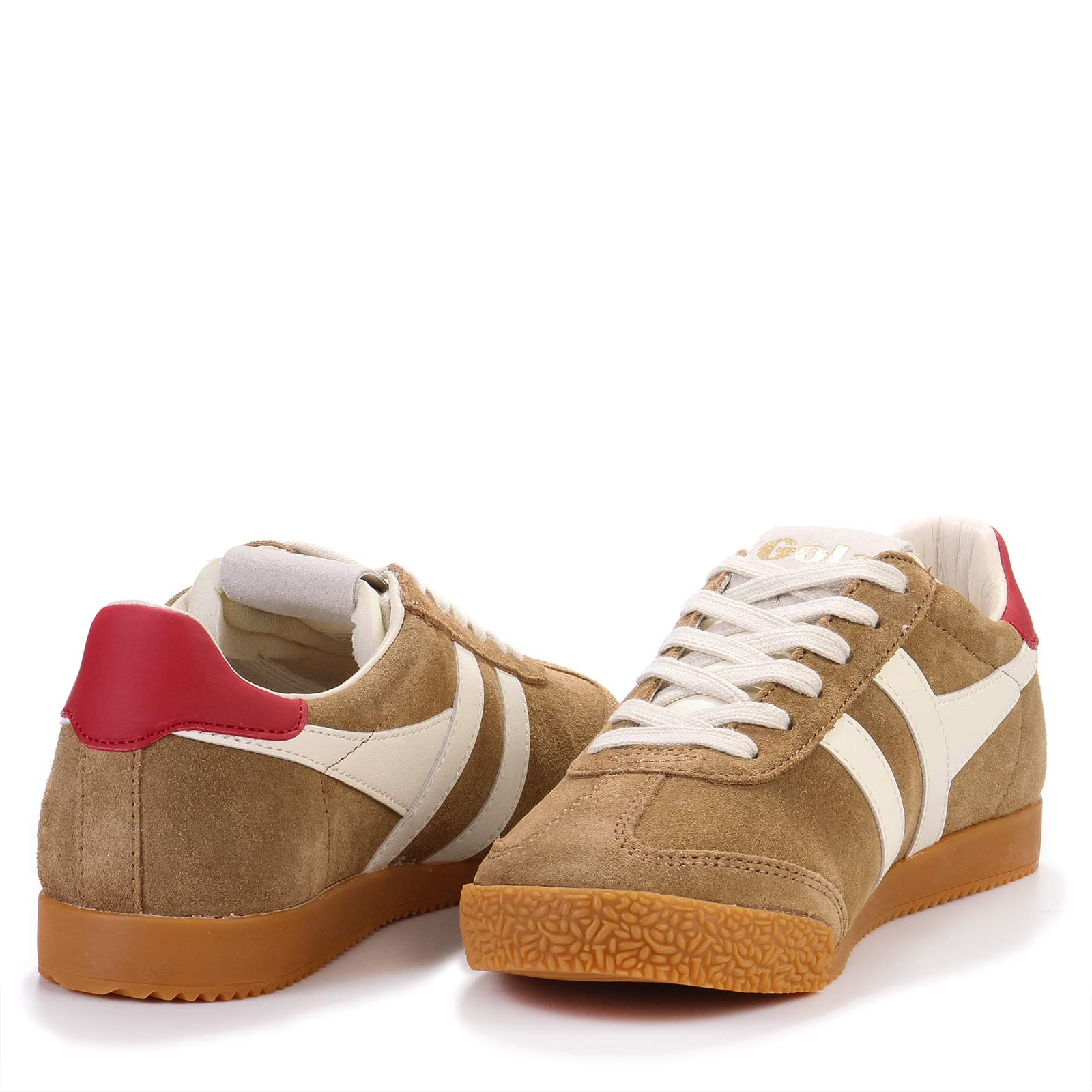 Elan Suede caramel/off white/deep red