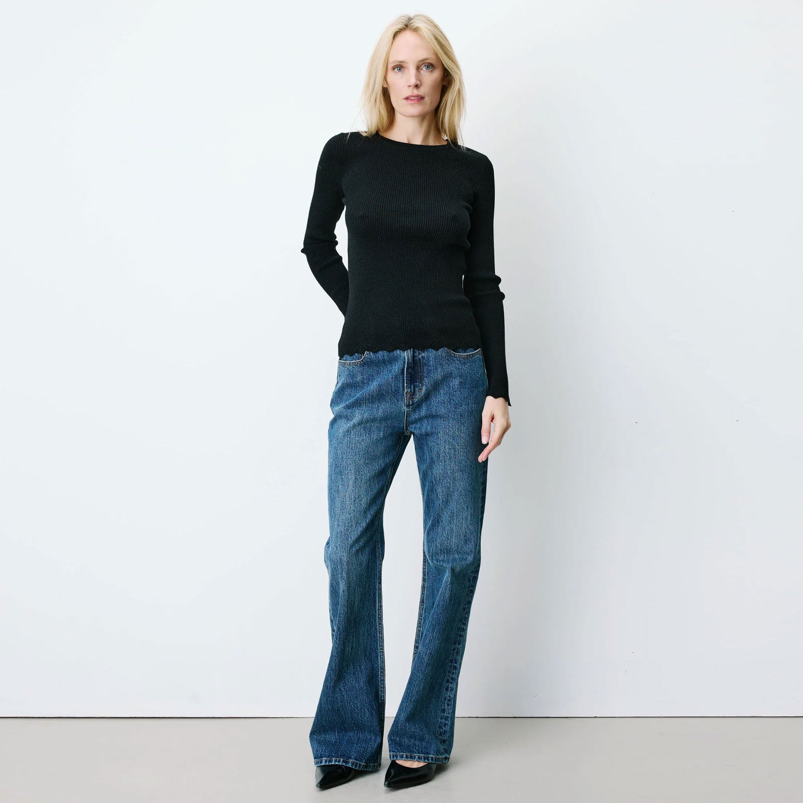 Abbott Fine Knit Jumper noir