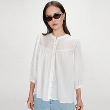 Balloon-Sleeve Blouse Vanille ivoire Grace & Mila