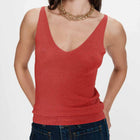 Fitted Lurex Top Paillette sanguine Grace & Mila