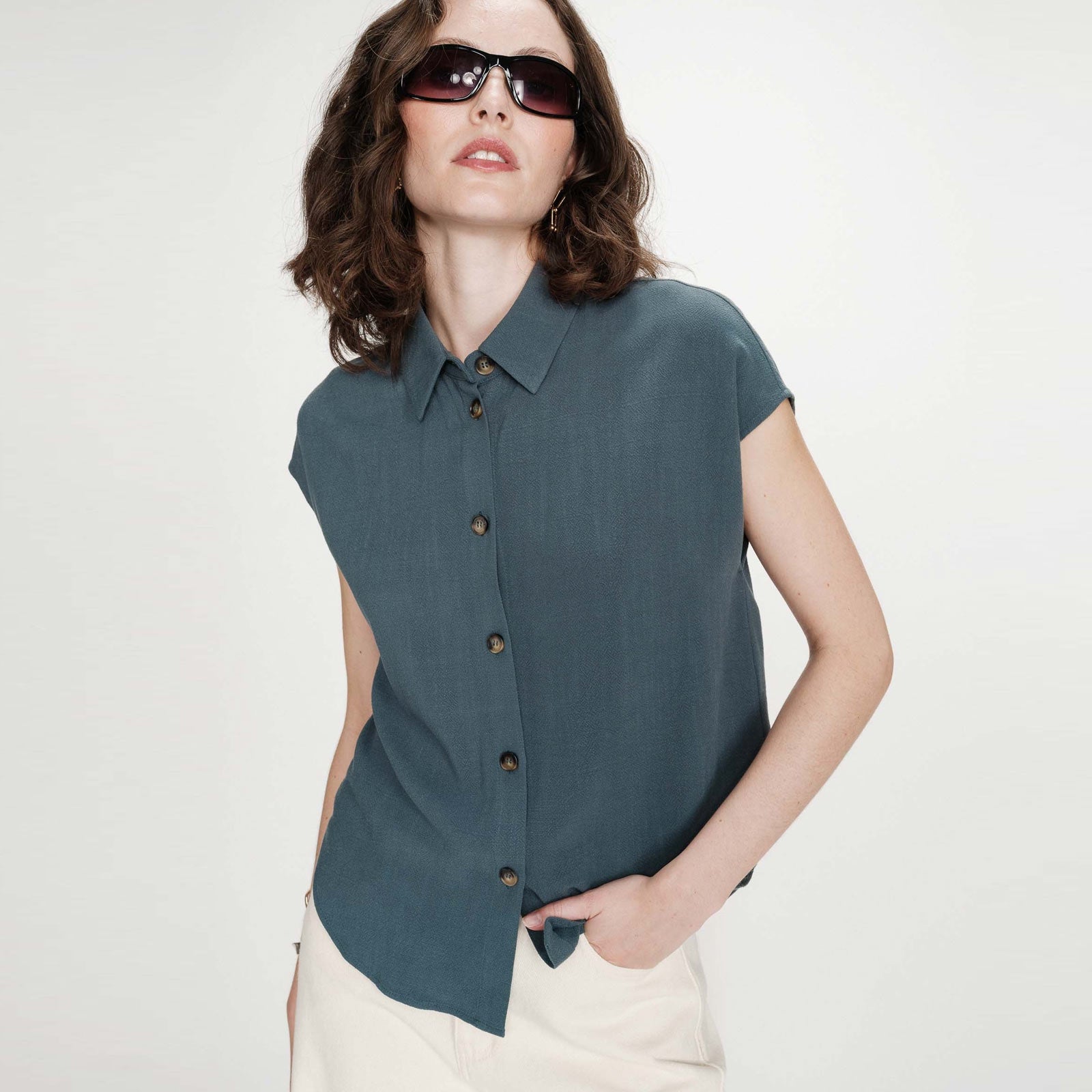 Linen Shirt Perez emeraude Grace & Mila
