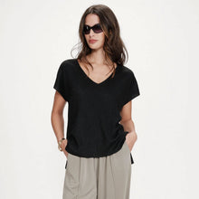 Loose Lurex Top Vaporo noir Grace & Mila