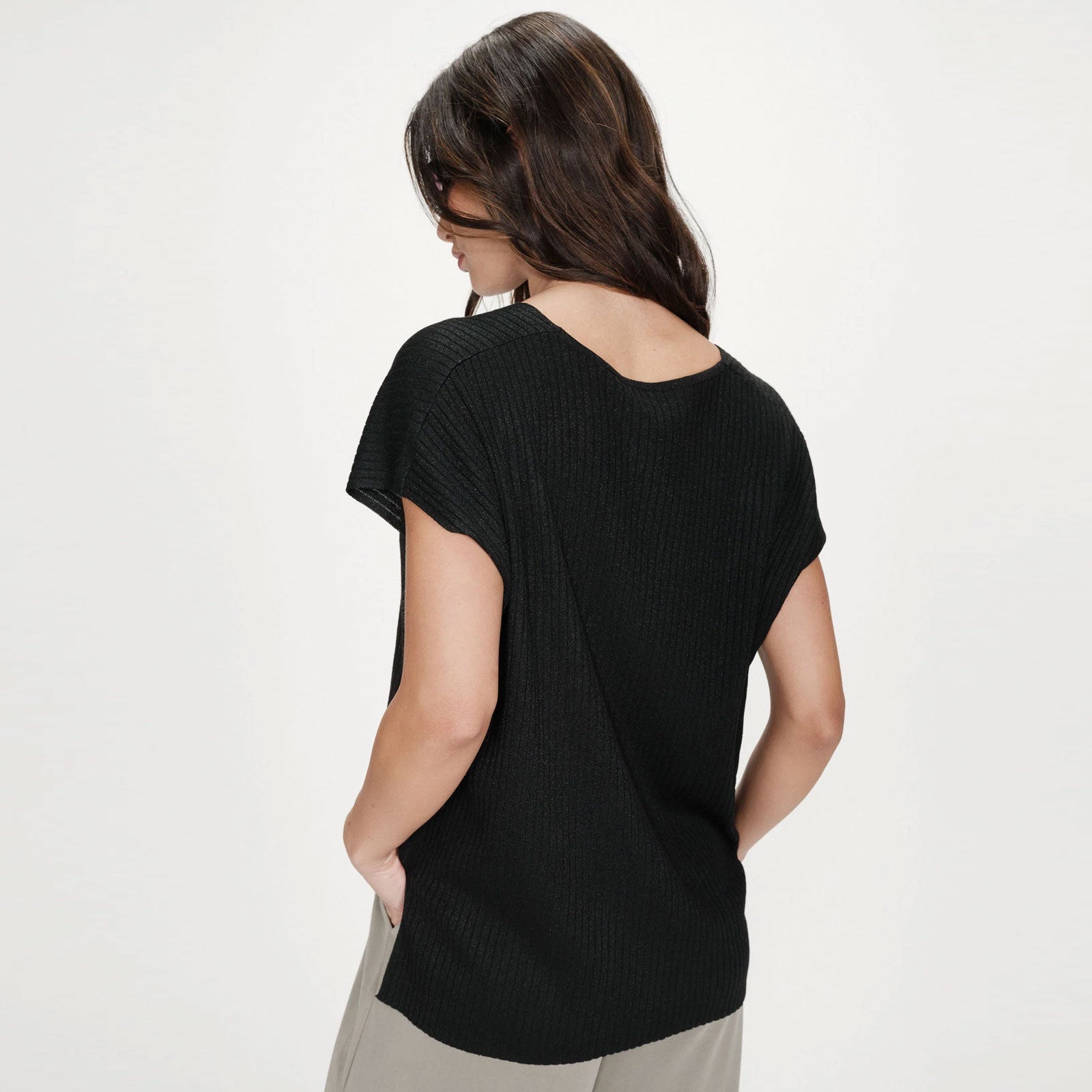 Loose Lurex Top Vaporo noir Grace & Mila