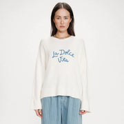 Oversized Slogan Sweater Viggo bleuet Grace & Mila