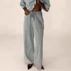 Pompon Baggy jeans sky blue Grace & Mila