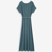 Robe Longue Portefeuille Pollen emeraude Grace & Mila